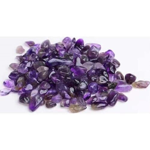 Nature purple amethyst quartz crystals healing stones gravel tumbled stone