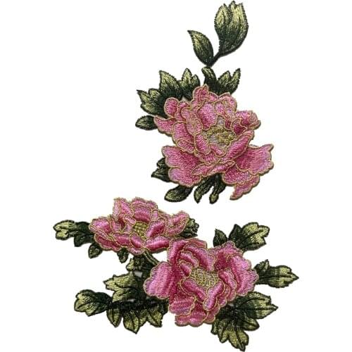 One Pair Light Pink Flower Sewing Accessories Badge Patch Stikers Decoration Applique Parches Termoadhesivos Para Ropa For Cloth