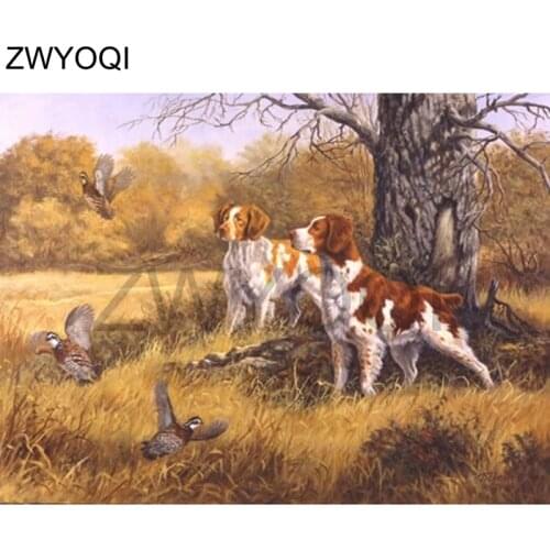 Full Square Diamond embroidery dog Wild duck Full Round Diamond mosaic dog Wild duck DIY Diamond painting Cross stitch dog duck