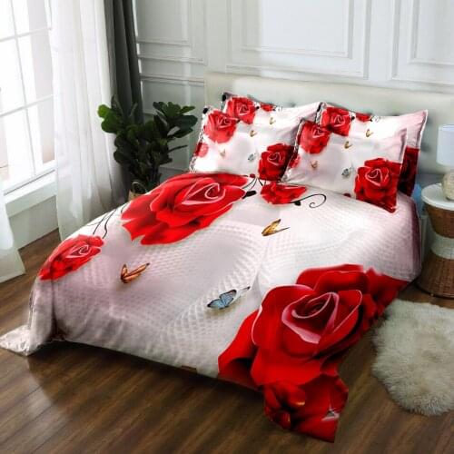 Floral bedding 3D bedsheet Pillowcase Duvet bed cover Twin full king Queen California king Bed Linen Textiles Drop Ship Print