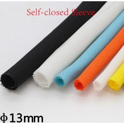 Multicolor Dia 13mm PET Self-close Expandable Braided Sleeve flexible Insulated Tube Wire Wrap Splitter Nylon Protector Harness
