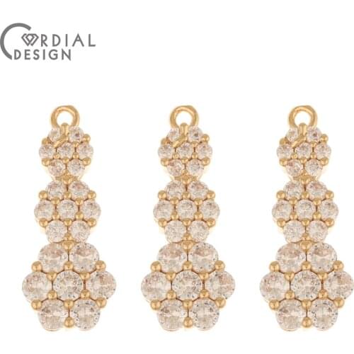 Cordial Design 30Pcs 11*27MM Earrings Making/CZ Pendant/Jewelry Accessories/DIY Charms/Hand Made/Jewelry Findings & Components
