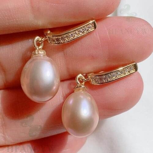 Pink Drops Baroque Pearl Earring 18k Ear Stud Mesmerizing Earbob Aurora AAA Irregular Accessories Luxury Cultured Women