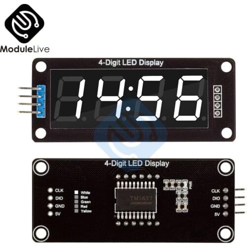 TM1637 0.56'' 0.56 inch White 7 Segments 4-Digit Digital LED Display Tube White Clock Double Dots Module For Arduino Board