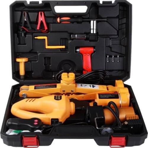3 Ton 12V Electric Scissor Car Jack Lift 1/2" Impact Wrench 12V DC Automotive with Case Parts