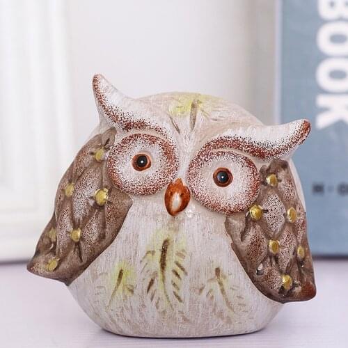 Vivid Owl Car Interior Ornaments Resin Painted Crafts Bedroom Decor Living Room Cute Decorations Teen Gift