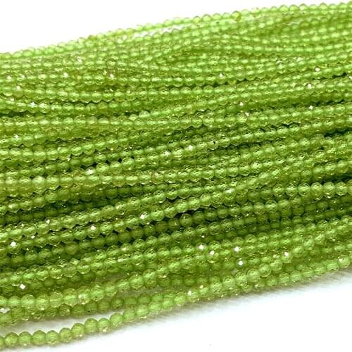 Veemake Green Peridot DIY Natural Necklace Bracelets Earrings Ring Faceted Small Round Womens Beads For Jewelry Making 06736