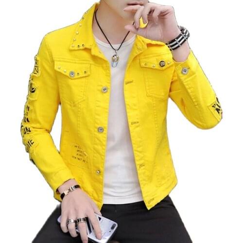 2021 Spring Men Jean Jackets Jeans Coat Mens Korean-Style Fashion Coat Students Handsome Versatile Jacket Size 3XL
