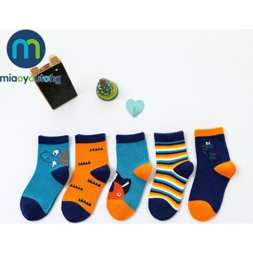 5 Pairs/Lot High Quality Cartoon Dinosaur Animal Soft Cotton Knit Baby Socks Kids Boy Newborn Baby Girl Socks Miaoyoutong