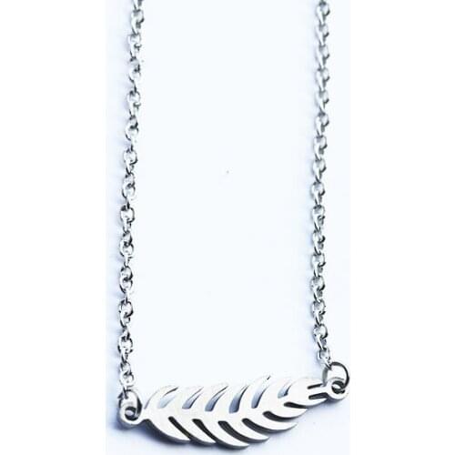 1pc Long Leaf Pendant Stainless Steel Charms Necklace Elegant Women Making Jewelry Accessories