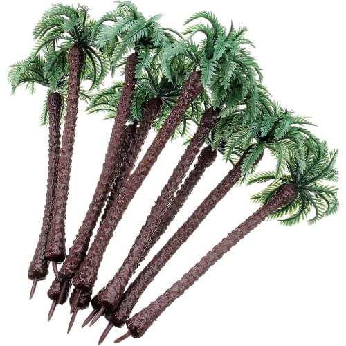 10pcs DIY Decor Artificial Coconut Tree Decor Mini Tropical Palm Trees Fairy Garden Miniature Landscape Scenery Decoration