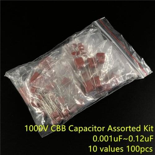 100V 0.01uf~10uf CBB metal film capacitors Assortment Kit 12 values 94pcs