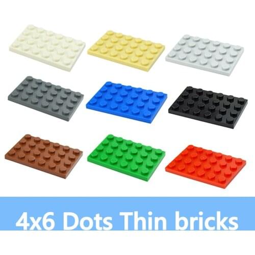 20PCS DIY Building Blocks 4*6 Dots Thin Figures Bricks 4x6 Dots Educational Creative Size Compatible With 3032 Toys for Children