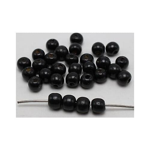 200 Black 10mm Round Wood Beads~Wooden Beads