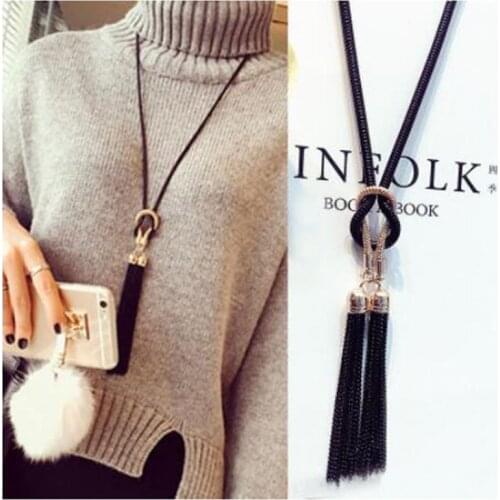 2019 New Arrival Female Pendant Necklace Tassel Long Winter Sweater Chain Necklace Women Necklaces Wholesale Sales