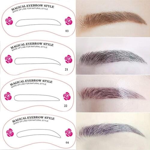 24 Pcs Reusable Eyebrow Stencil Set Eye Brow DIY Drawing Guide Shaping Grooming Template Card Easy Makeup Beauty Kit SANA889