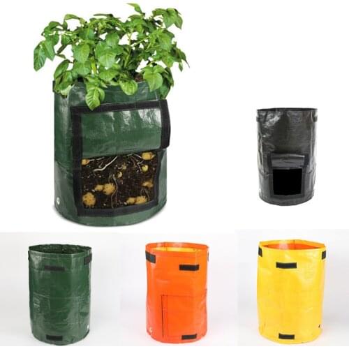 4 Sizes Potato Grow Container Bag DIY Planter PE Cloth Planting Vegetable Gardening Vegetable Pot Planting Grow Bag Garden Tool