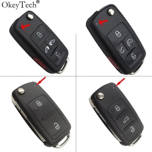 OkeyTech flip key car remote key shell cover for VW Volkswagan sharan Multivan T5 good quality 5 button for vw car auto key case