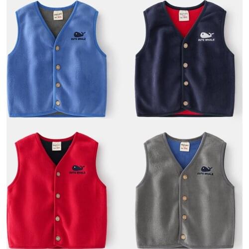 Childrens Vest Baby Boys Girls Winter Clothes Fleece Warm Waistcoat 2021 New Sleeveless Kids Outwear Vest Fashion Jacket Coats