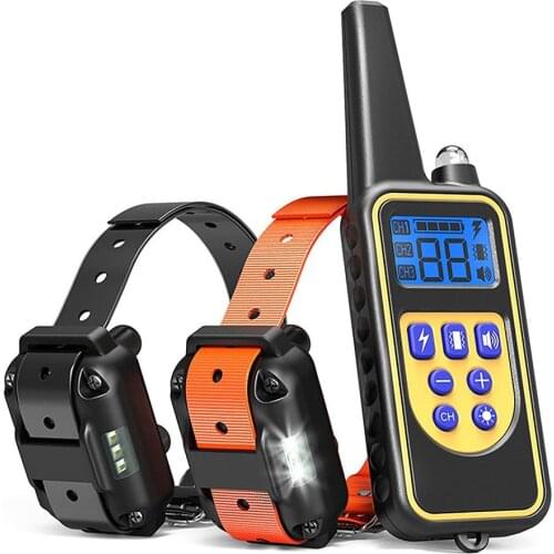 Electric Pet Dog Training Collar Shock Training Collar Electronic Remote Control Waterproof Rechargeable LCD Display