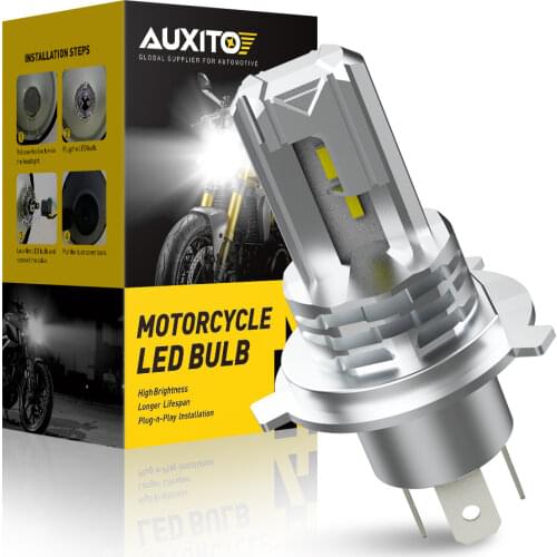 AUXITO 1x H4 LED Motorbike CSP Motorcycle Headlight Car Bulb Canbus Led Light Moto Headlamp Hi/Lo Beam Lamp 1500LM 6000K White