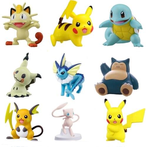 Takara Tomy 5cm Kawaii Mini Figurine Pokemon Vaporeon Figure Anime PVC Doll Model Toys for Children Christmas Birthday Gifts
