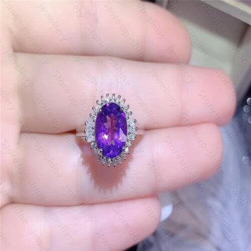 Hot style amethyst ring 925 silver ladies ring boutique amethyst luxury style you deserve