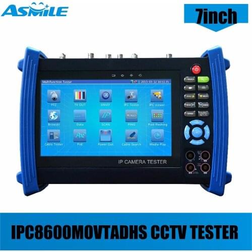 IPC-8600MOVTADHS cctv camera tester with 7 inch capacitive touch screen, IP+ Analog+HD Coaxial Tester 12V2A/ 5V 2A power bank