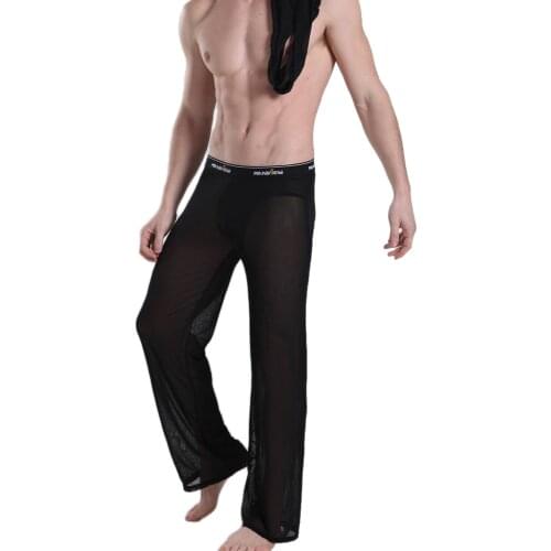 MANVIEW cargo pants Mesh Transparent Casual Mens Pants with nylon joggers of Male Trousers M01-6