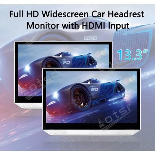 Headrest display Monitor Android 9.0 12V HDMI Car TV Player 13.3 inch Touch Screen BT Bluetooth USB Video FHD 1080P Mirror link