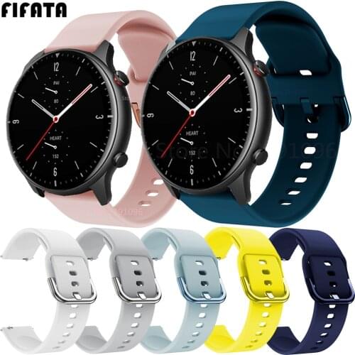 FIFATA 20 22MM Colorful Soft Silicone Sport Watch Strap For Xiaomi Huami Amazfit GTS 2/GTR 2/Bip U/GTS Smart Watch Wristband