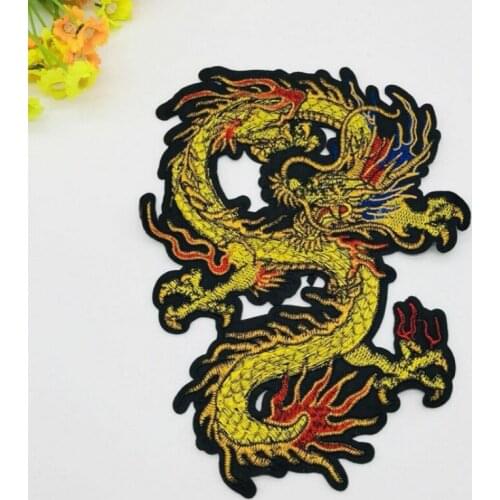 50pcs/Lot Embroidery Patches Letters Clothing Decoration Accessories Long Teng Four Seas Diy Iron Heat Transfer Applique