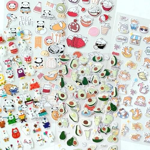 NEW Bulk Super Cute Animals Anime Brand Sticker Kawaii Rabbits Hedgehogs Bear Panda Dinosaurs Cat Dog Stickers