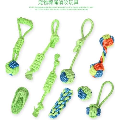 New Pet Supply funny Dog Toys Dogs Chew Teeth Clean Outdoor Traning Fun Playing Green Rope Ball Toy For Large Small Dog Cat Hot