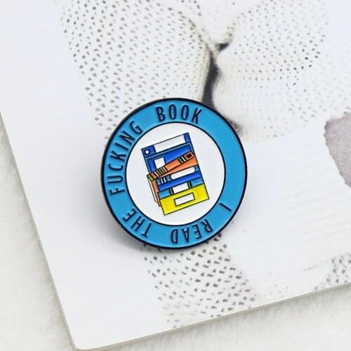 Round Blue Circle All Kinds Of Extracurricular Reading Book Badges Outline A Beautiful Future Fashion Personality Brooch Neutral