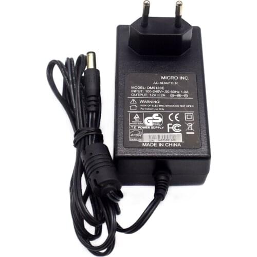 Used Dura DM5133 DM5133E EU Plug 12V 2A Charger AC Adapter for Toshiba 3.5" External Hard Disk Drive
