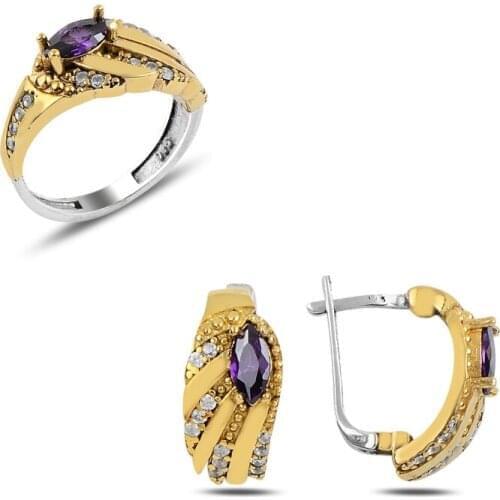 Silver 925 Sterling Zircon Cubic Zirconia Authentic Set