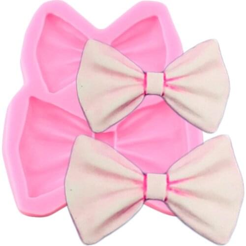 Bow Silicone Mold Bowknot Cupcake Topper Chocolate Making Mould Sugarcraft Fondant Cake Decorating Tools Candy Resin Clay Molds