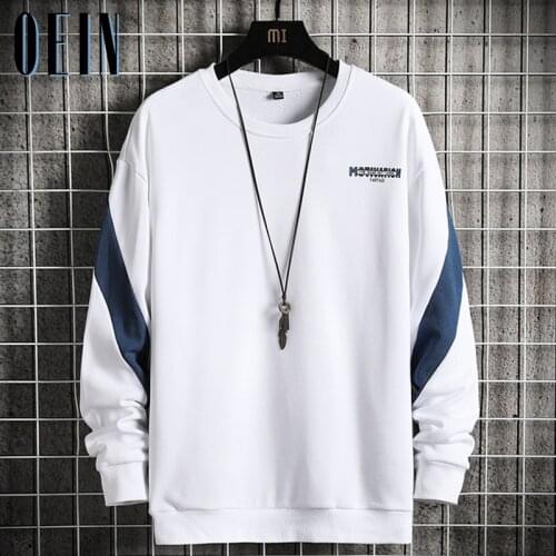 Men Sweatshirts Autumn Streetwear Hip Hop Sweatshirt White Crewneck Pullovers Fashion O-neck Shirt Casual Wear Polyester Hoodies