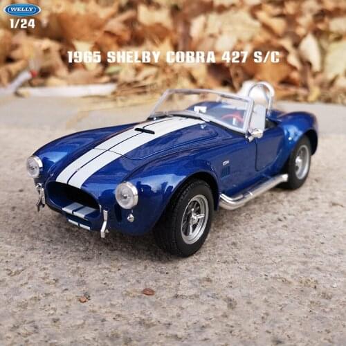 Welly 1:24 1965 Shelby Cobra 427 S/C Alloy Car Model Car Simulation Decoration Car Collection Gift Toy Die Casting Model Boy Toy