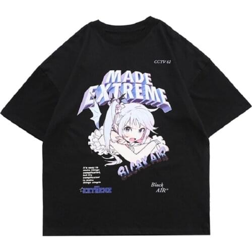 Punk T Shirt women Cartoon Anime Manga Girl Printed women Tee Shirts Summer Loose Cozy Japanese Harajuku Couple y2k Streetwear