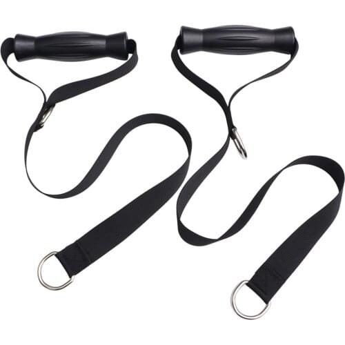 2 Pcs Tricep Rope Strength Machine Attachment Fitness Trainning Rope Strength Training Fitness Equipment (Black)