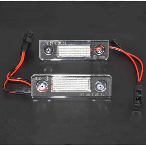 2X Car White Canbus Error Free LED License Plate Light for Skoda Octavia Roomster 5J Auto Warning Lamp
