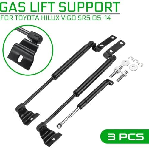 3pcs For Toyota Hilux Vigo SR5 2005-2014 Car Front Bonnet + Tailgate Gas Lift Support Struts Bars Support Rod Car Accessories