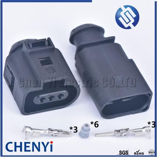 5 Sets 3 Pin way waterproof Electrical Wire Connector for AUDI A4 A6 AVK VW Temp auto sensor plug Repair Kit 1J0973803 1J0973703