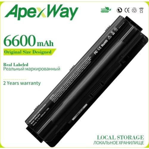 Apexway New 6600 mAh 9 Cells Laptop Battery XPS 14 XPS 15 for DELL L401x L501x L502x L521x 17 L701x 3D L702x