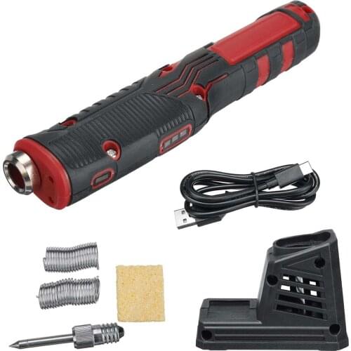 450 8W Cordless Electric Solder Iron Wireless Charging Soldering Iron Rechargeable Lithium Battery+Stand+Soldering Wires DIY