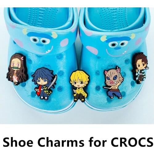 1pcs Anime Demon Slayer Croc Shoe Charms Pvc Shoes Decorations Accessories Cartoon 3D Badges for Children Kids Women Gifts Set