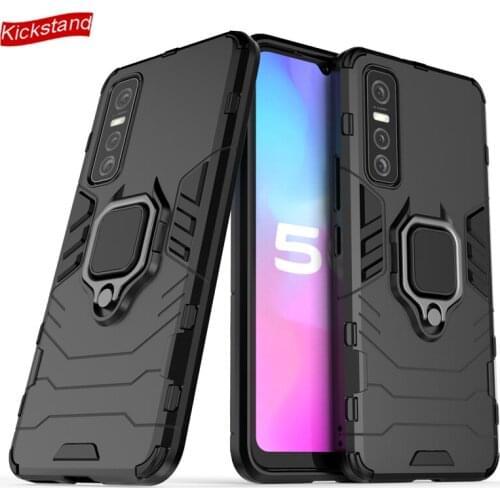 Kickstand Cases For VIVO Y73S 5G X60 Y52S X50 Pro Plus S7e V20 SE Y20 Covers 2 in 1 PC TPU Ring Stand Figerprint Proof Phone Bag