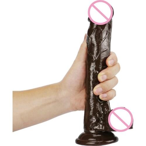 CPWD Super Soft isn't Silicone Realistic Penis Brown Big Dildo With Suction Cup Sex Toys For Woman Realistic Dick For Lesbian
